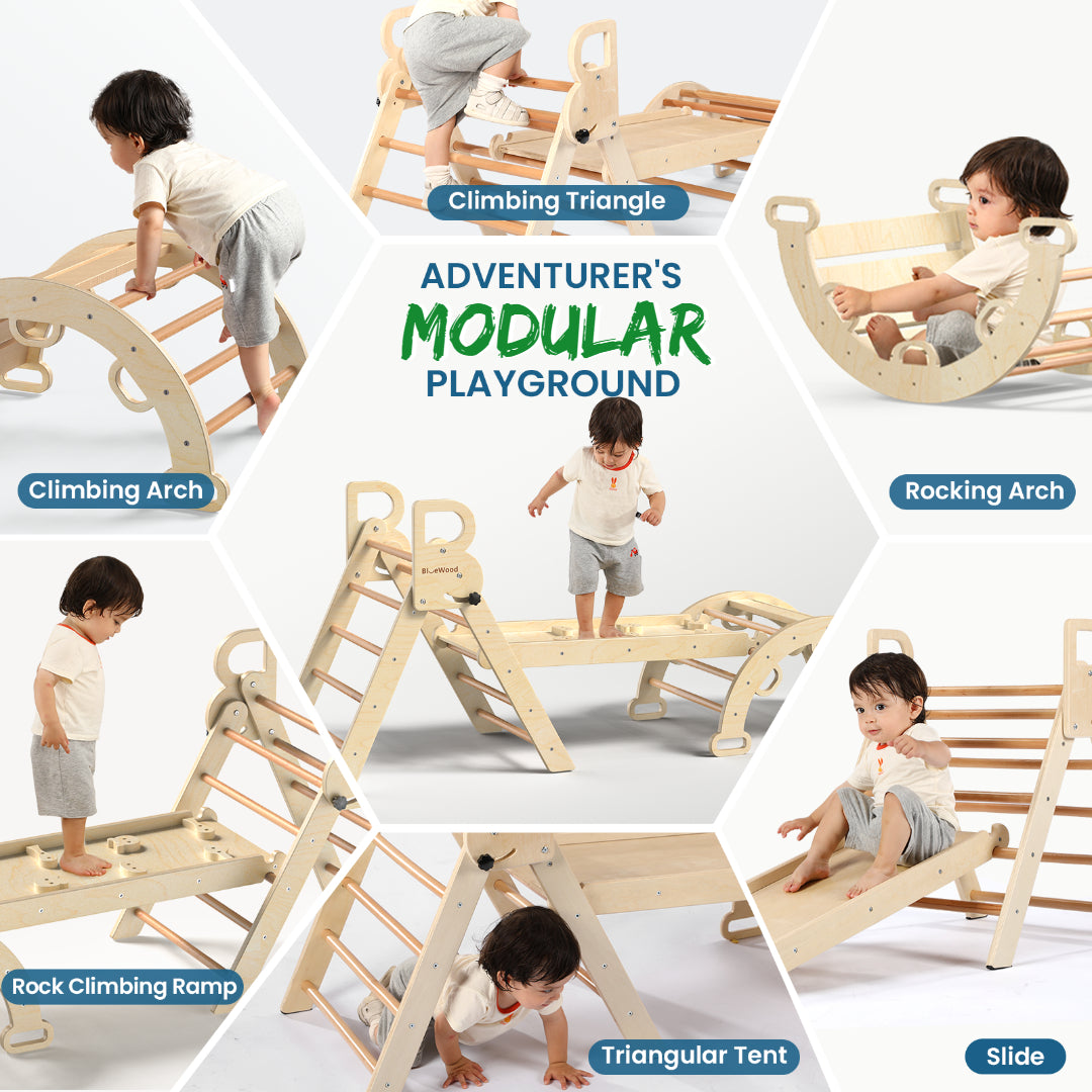 Juego de triángulos Pikler Aurora- BlueWood® 2024 *Azul degradado